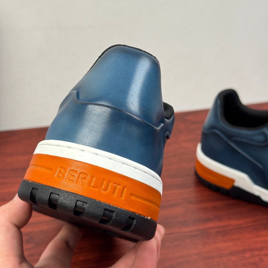 BERLUTI 👟 SHOES Urban Steel Orange Lace Sneakers