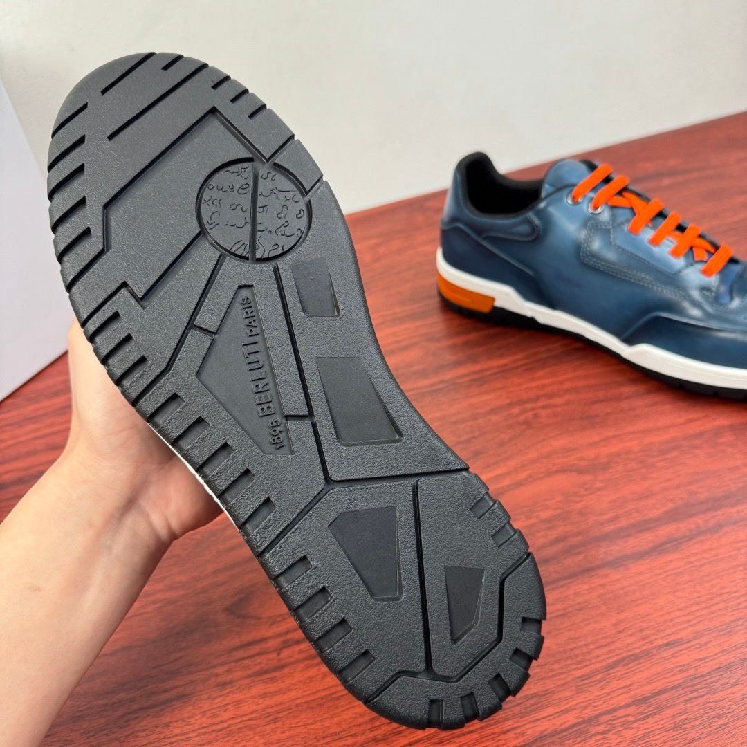 BERLUTI 👟 SHOES Urban Steel Orange Lace Sneakers