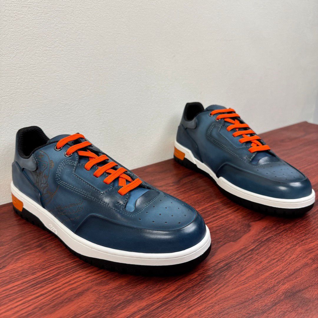 BERLUTI 👟 SHOES Urban Steel Orange Lace Sneakers