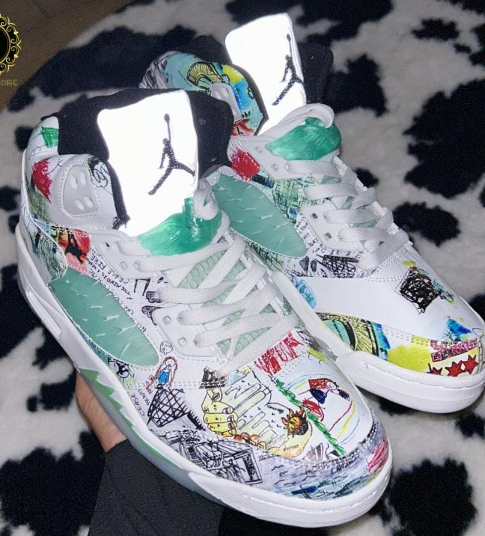 Jordan Retro 5 Wings (Glow In Dark+Reflective)