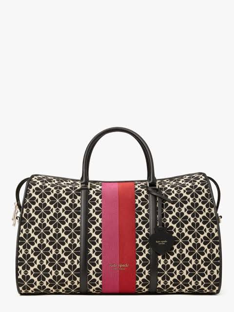 THE KATE SPADE NEW YORK FLOWER JAQUARD PREMIUM CLASSIC DUFFLE BAG
