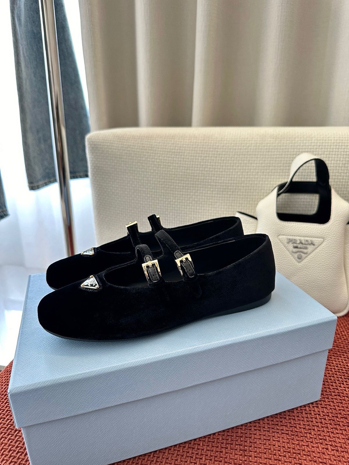 Prada Women's Velvet Ballerinas